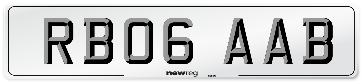 RB06 AAB Number Plate from New Reg